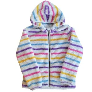 Hanna Andersson Girl's Marshmallow Fleece Hooded Zip-Up Jacket, Size 8